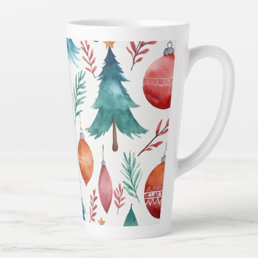 Tasse Latte Motif d'arbre de Noël (Droite)