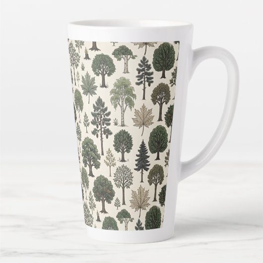 Tasse Latte Motif d'arbres (Droite)