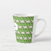 Tasse Latte Motif D'Art De Pixel De Mouton Blanc Laineux (Droite)