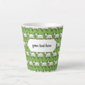 Tasse Latte Motif D'Art De Pixel De Mouton Blanc Laineux (Devant)