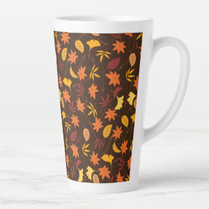 Tasse Latte Motif d'automne de l'Érable de Thanksgiving
