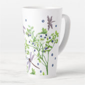 Tasse Latte Motif de bleuets avec libellules (Angle droit)