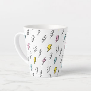 Tasse Latte Motif de boulon de foudre à doodle mignon