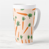 Tasse Latte Motif de carottes orange (Angle droit)