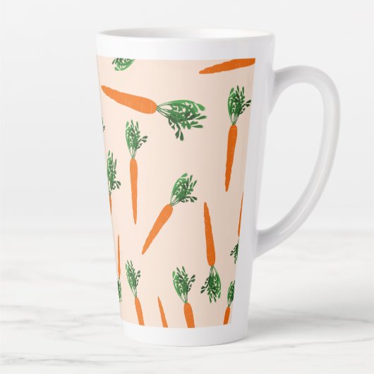 Tasse Latte Motif de carottes orange (Droite)
