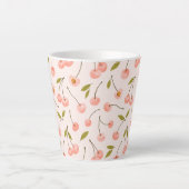 Tasse Latte Motif de cerise aquarelle (Devant)