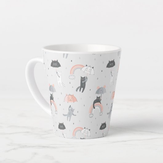 Tasse Latte Motif de chats à plume (Angle gauche)
