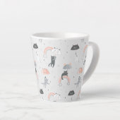 Tasse Latte Motif de chats à plume (Angle droit)