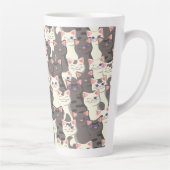 Tasse Latte Motif de chats blancs et gris (Droite)