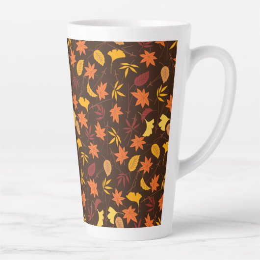 Tasse Latte Motif de chêne de la fête de Thanksgiving (Droite)