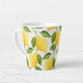 Tasse Latte motif de citrons d'aquarelle (Angle gauche)