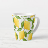 Tasse Latte motif de citrons d'aquarelle (Angle droit)