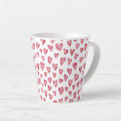 Tasse Latte Motif de coeur d'amour rose (Angle droit)