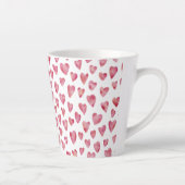 Tasse Latte Motif de coeur d'amour rose (Droite)