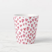 Tasse Latte Motif de coeur d'amour rose (Devant)