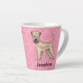 Tasse Latte Motif de coeur de chien d'amour de chien roux douc (Angle droit)