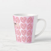 Tasse Latte Motif de coeur romantique et rose (Droite)