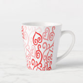 Tasse Latte Motif de coeur rouge et rose (Droite)