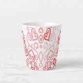 Tasse Latte Motif de coeur rouge et rose (Devant)