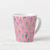 Tasse Latte Motif de cône de glace (Angle droit)
