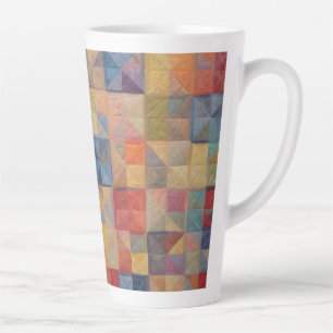 Tasse Latte Motif de courtepointe coloré