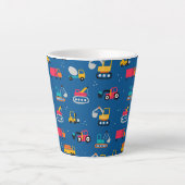 Tasse Latte Motif de déplacement de construction mûre (Devant)