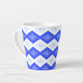 Tasse Latte Motif de diamant bleu royal (Angle gauche)