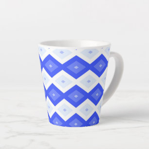Tasse Latte Motif de diamant bleu royal