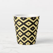 Tasse Latte Motif de diamant jaune citron et noir (Devant)