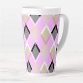 Tasse Latte Motif de diamant lilas extérieur (Angle droit)