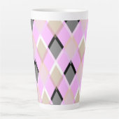 Tasse Latte Motif de diamant lilas extérieur (Devant)
