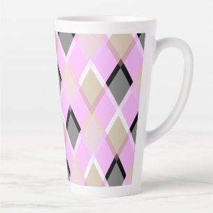 Tasse Latte Motif de diamant lilas extérieur