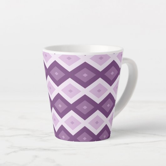 Tasse Latte Motif de diamant violet (Angle droit)