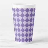 Tasse Latte Motif de diamants de Checker Violet (Devant)