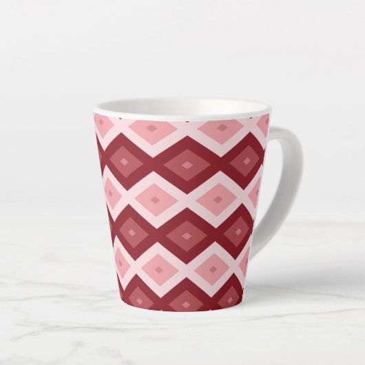 Tasse Latte Motif de diamants rouges (Angle droit)