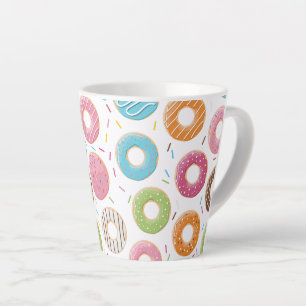 Tasse Latte Motif de Donuts Colorés Rétro pour une Fête Amusan