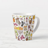 Tasse Latte Motif de doodle Halloween mignon (Angle droit)