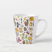 Tasse Latte Motif de doodle Halloween mignon (Droite)