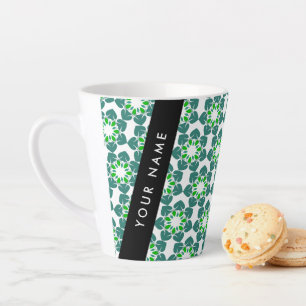 Tasse Latte Motif de feuille, feuilles vertes, votre nom
