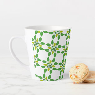 Tasse Latte Motif de feuille, motif de feuilles, feuilles vert