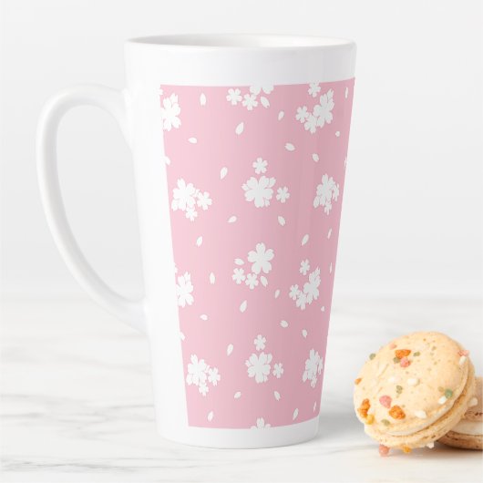 Tasse Latte Motif de fleurs de cerisiers de Sakura (En situation)