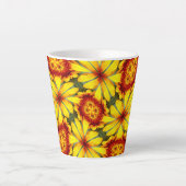 Tasse Latte Motif de fleurs d'or (Devant)