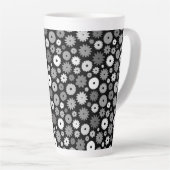 Tasse Latte Motif de fleurs monochromes (Angle droit)