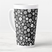 Tasse Latte Motif de fleurs monochromes (Angle gauche)