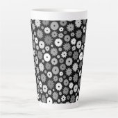 Tasse Latte Motif de fleurs monochromes (Devant)