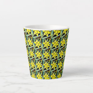 Tasse Latte Motif de fleurs précieuses jaunes