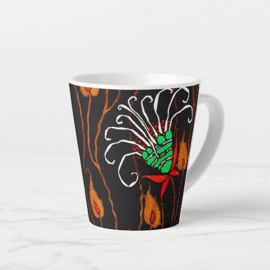 Tasse Latte Motif de fleurs sauvages (Angle droit)