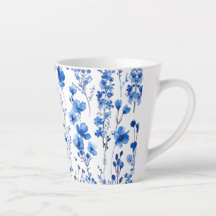 Tasse Latte Motif de fleurs sauvages en papier à la française