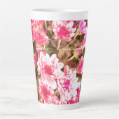 Tasse Latte Motif de floraison florale rose – Conception botan (Devant)