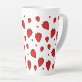 Tasse Latte Motif de fruits blancs rouges à fraise (Angle droit)